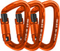 25kN Auto-Locking D-Shaped Carabiner Clips - Heavy Duty Large Locking Carabiners for Rock and Ice Climbing, Rappelling, Rescue, and Swinging Activities