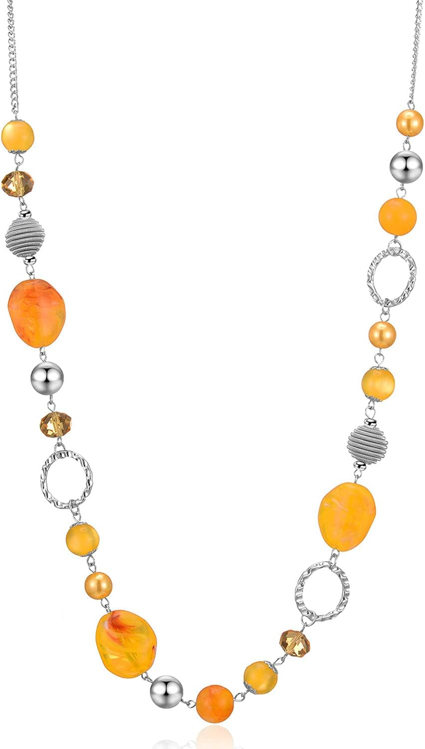 Pearl & Club Long Beaded Necklaces for Women - Fashion Jewelry Sweater Chain Gifts