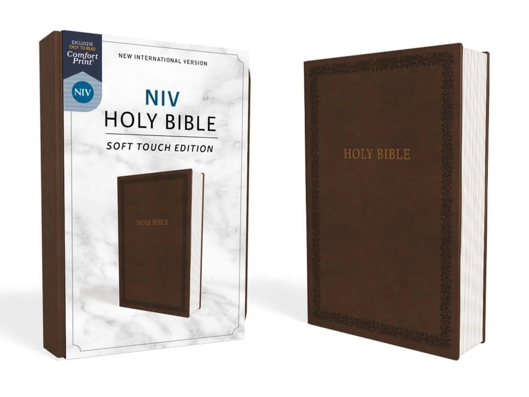 NIV, Holy Bible, Soft Touch Edition, Imitation Leather, Brown, Comfort Print, (Hardcover)