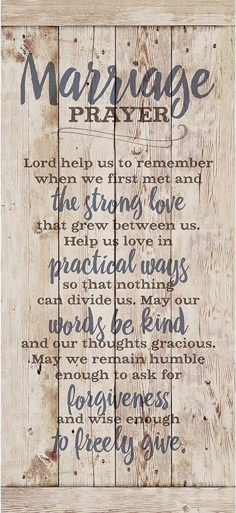 DEXSA Marriage Prayer Wood Plaque - 5.5" x 12" - Original Verse - Wall Hanging Decoration - Made in USA - Christian Family Home Decor