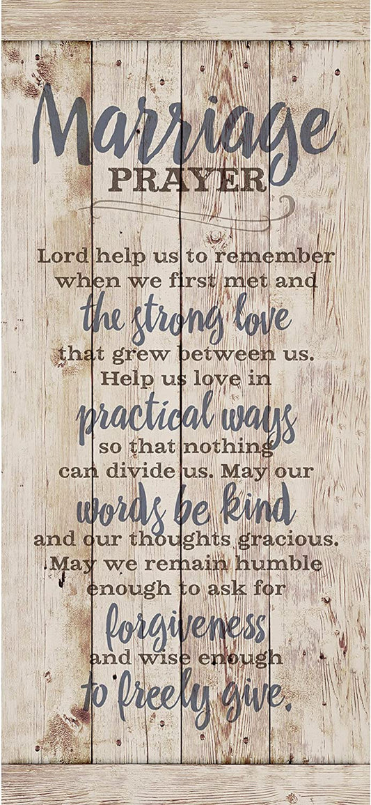DEXSA Marriage Prayer Wood Plaque - 5.5" x 12" - Original Verse - Wall Hanging Decoration - Made in USA - Christian Family Home Decor