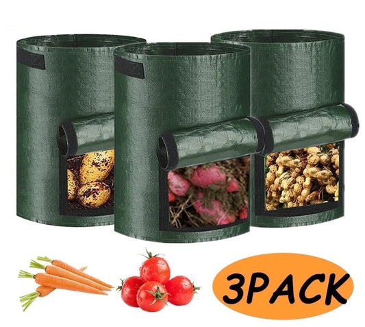 Garden Potato Grow Bags 10 Gallon Heavy Duty 3 Pack - Inside The Bars