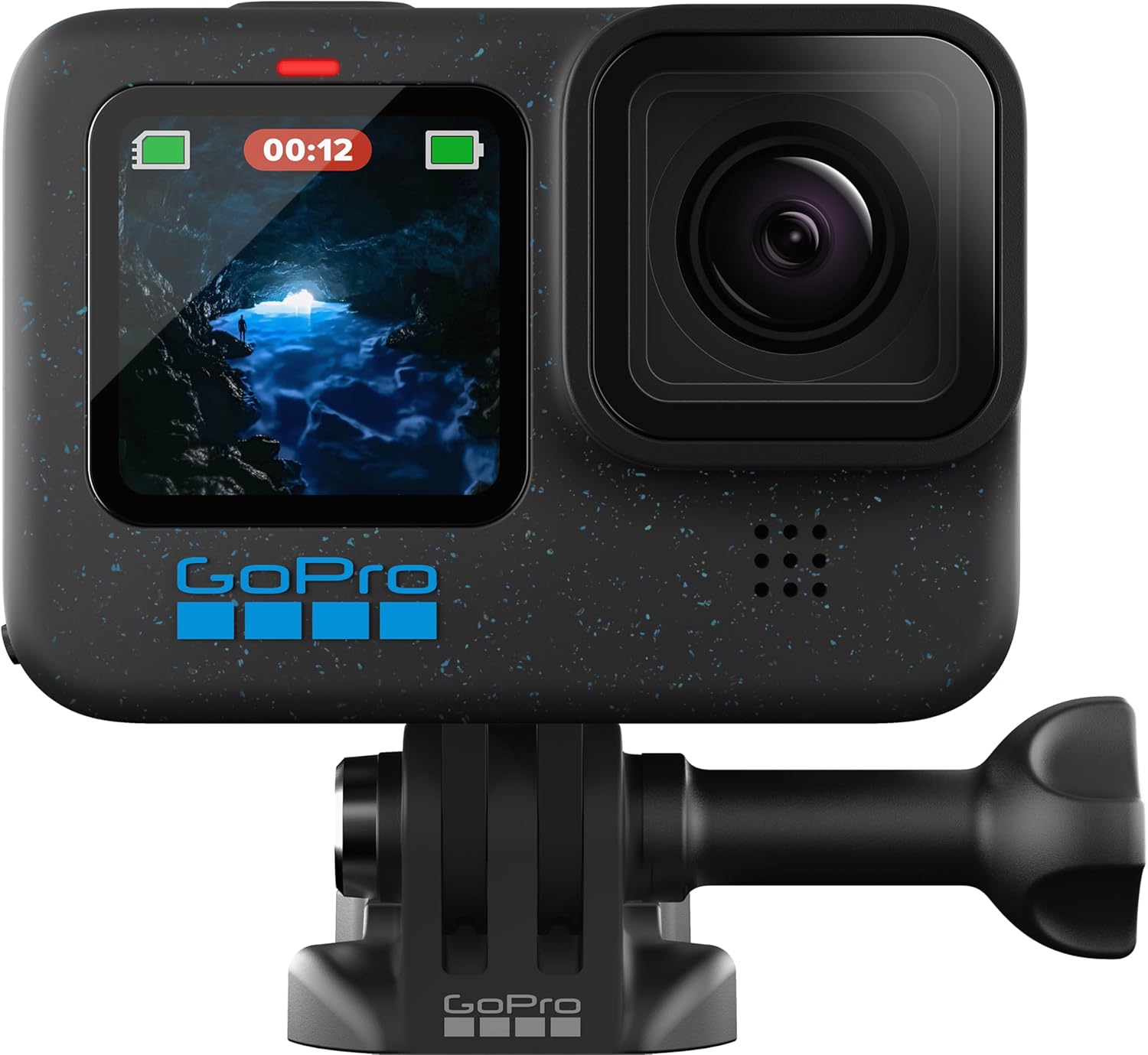 GoPro Hero12 Black E - Commerce Bundle - Waterproof Action Camera with 5.3K60 Ultra HD Video, 27MP Photos, HDR, 1/1.9" Image Sensor, Live Streaming, Webcam, and Advanced Stabilization - Inside The Bars
