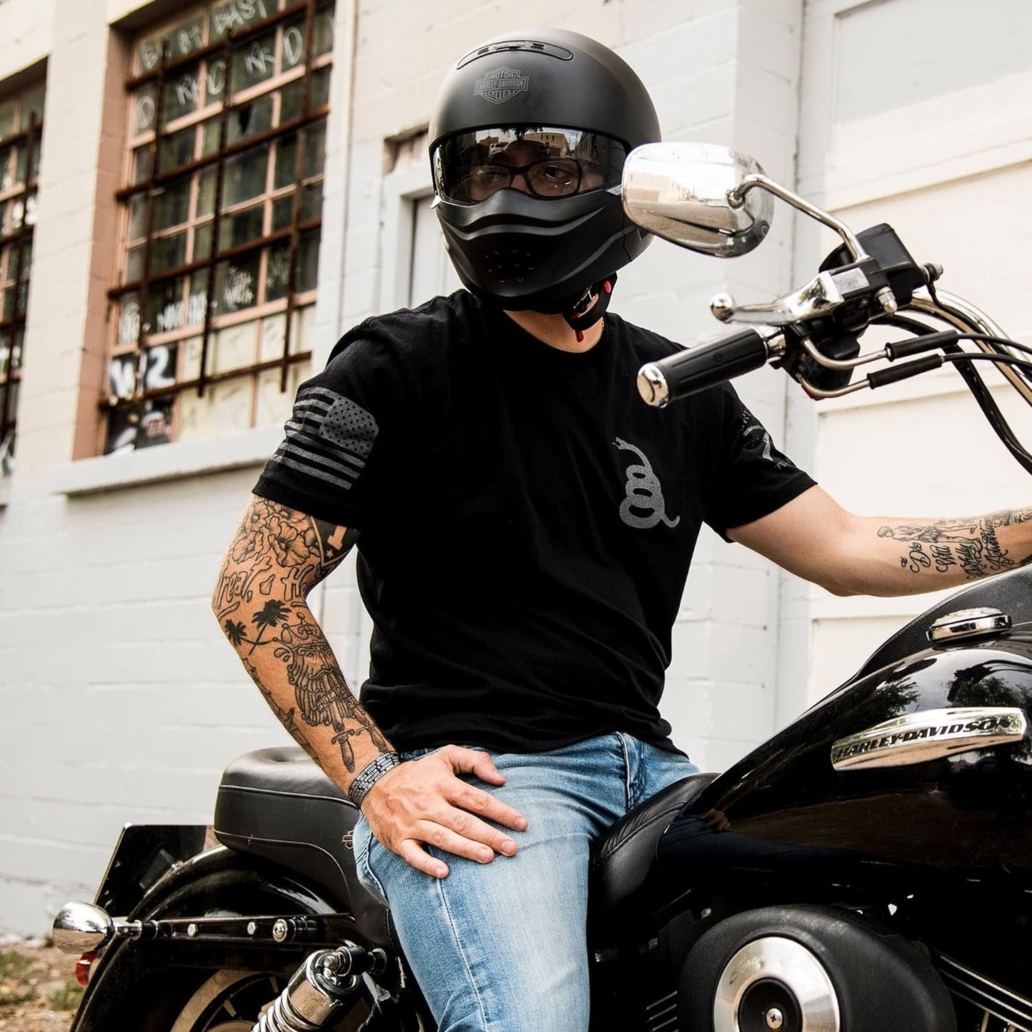 Grunt Style Men's T-Shirt with Concealed Gadsden Design - Inside The Bars