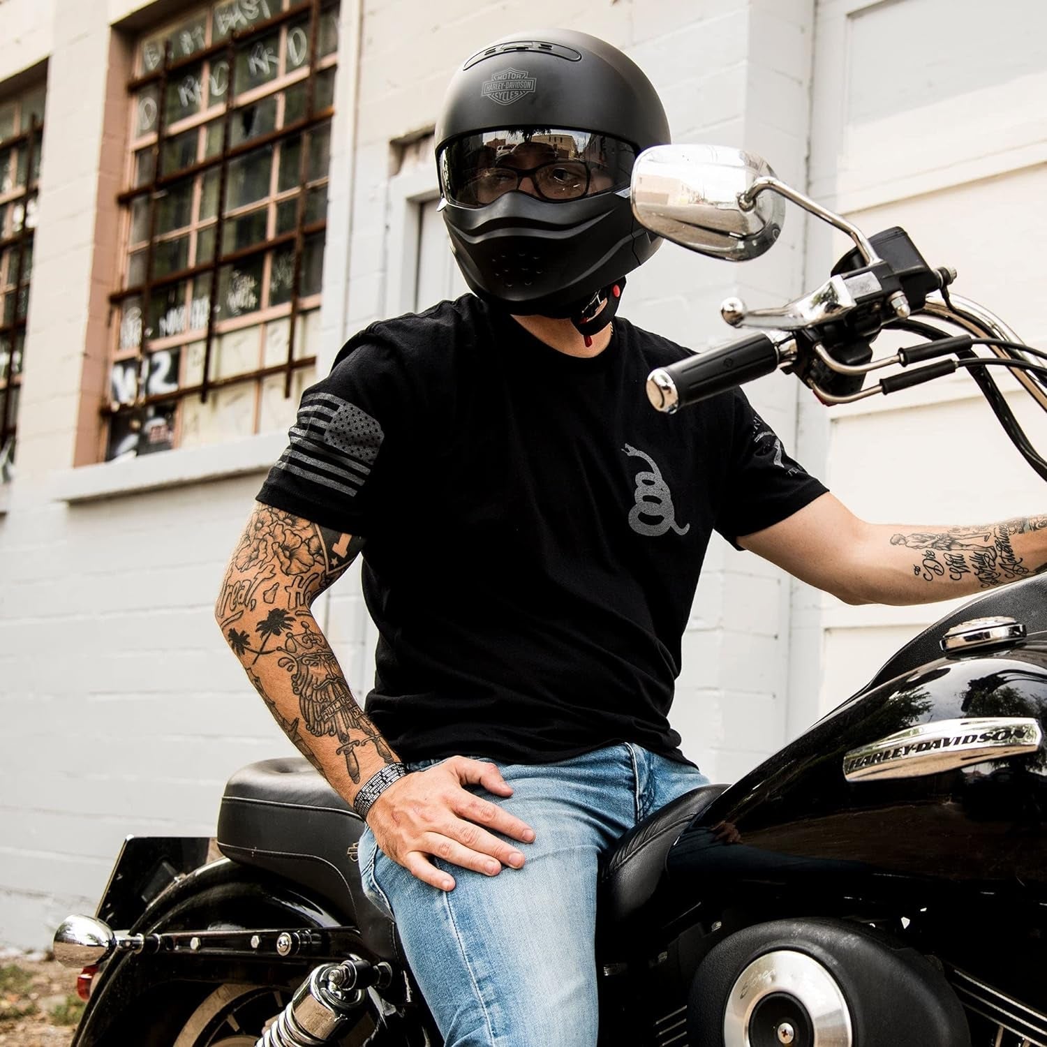 Grunt Style Men's T-Shirt with Concealed Gadsden Design - Inside The Bars