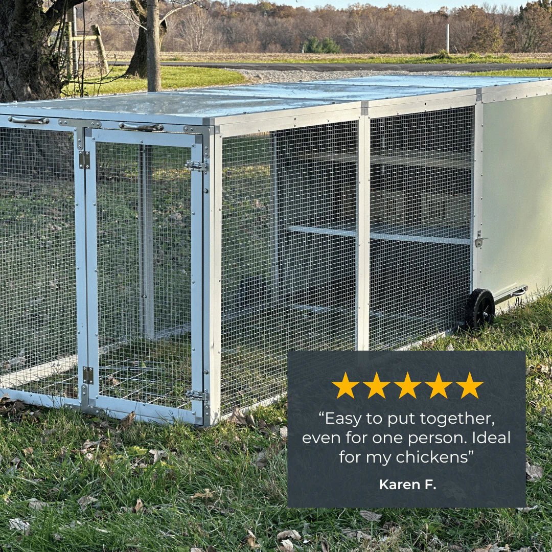 High - Quality Mobile Chicken Coop Chicken Tractor for 8 Chickens - Inside The Bars