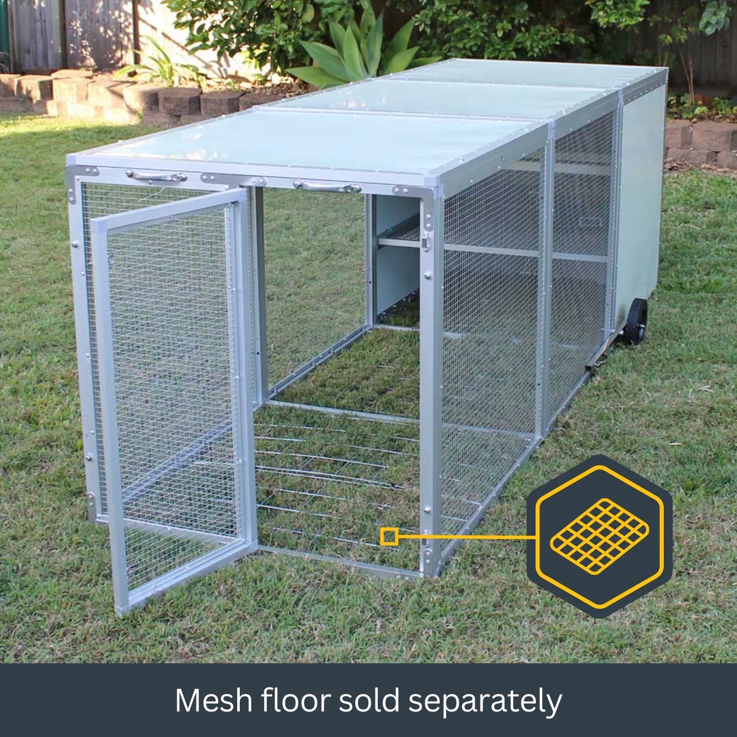 High - Quality Mobile Chicken Coop Chicken Tractor for 8 Chickens - Inside The Bars