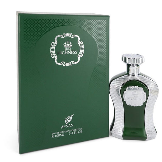 His Highness Green by Afnan Eau De Parfum Spray 3.4 oz - Inside The Bars