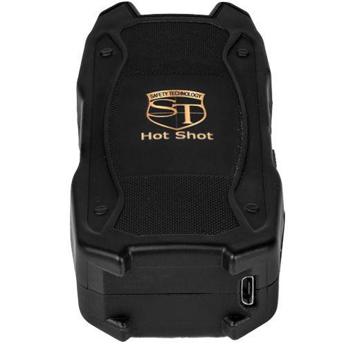 Hot Shot stun gun with flashlight and Battery Meter Black - Inside The Bars