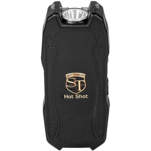 Hot Shot stun gun with flashlight and Battery Meter Black - Inside The Bars