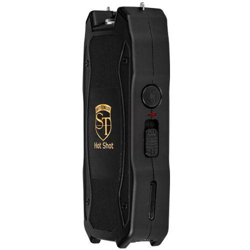 Hot Shot stun gun with flashlight and Battery Meter Black - Inside The Bars