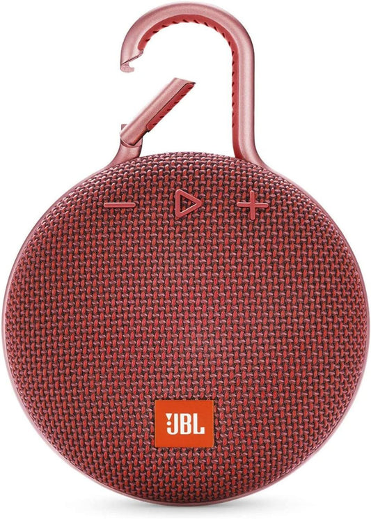 JBL Clip 3, Fiesta Red - Waterproof, Durable & Portable Bluetooth Speaker - up to 10 Hours of Play - Includes Noise - Cancelling Speakerphone & Wireless Streaming - Inside The Bars