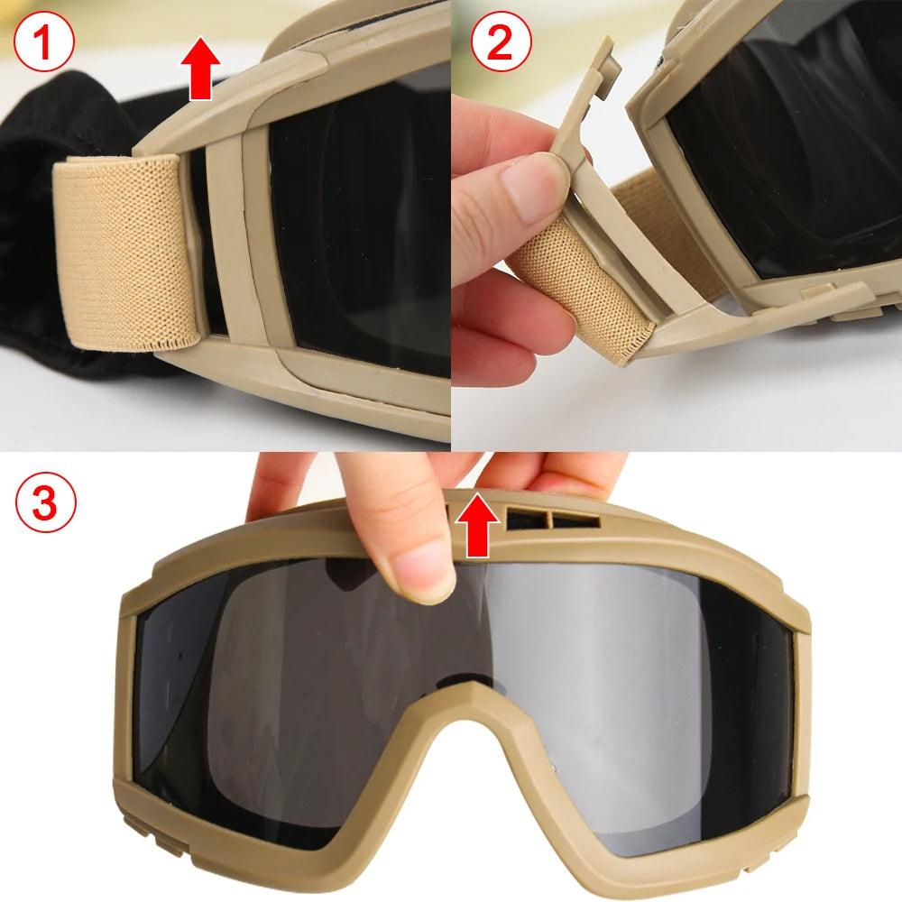 JSJM Tactical Adventure Goggles - Inside The Bars