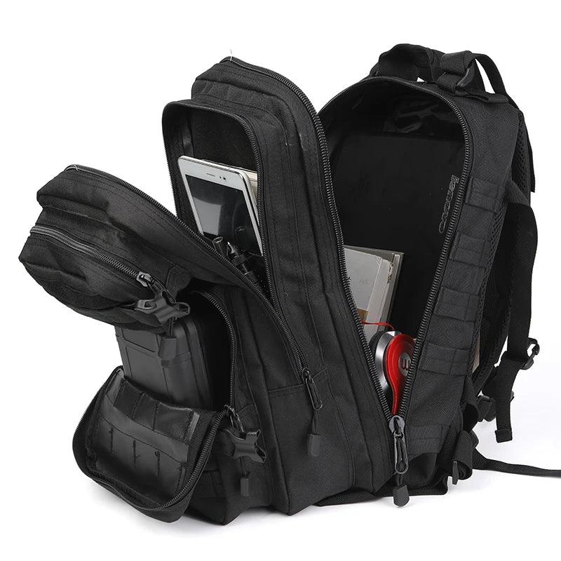 LQARMY 35L Molle Tactical Rucksack for Men and Women - Versatile Backpack for Travel, Camping, Hunting, and Hiking - Inside The Bars