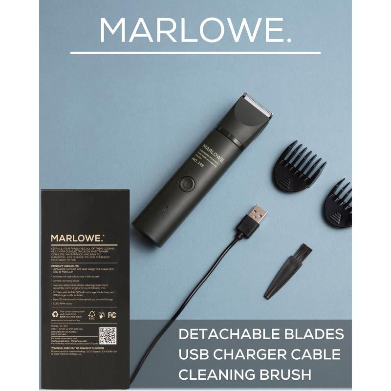 Marlowe No 145 Body Hair Trimmer for Men Waterproof Cordless - Inside The Bars