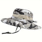 Mens Fishing Hat Wide Brim Sun Hat With Outdoor UV Protection Bucket Hat For Safari Beach Hiking Garden, Camouflage Style - Inside The Bars