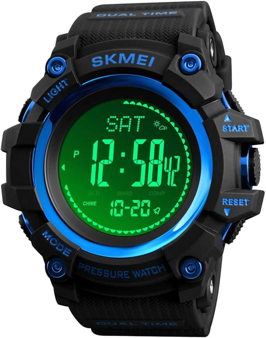 Men's Outdoor Sports Digital Watch with Pedometer Blue - Inside The Bars
