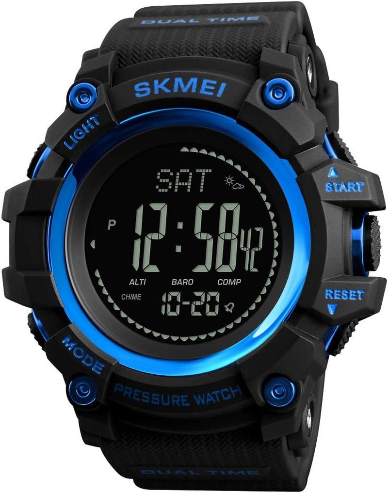 Men's Outdoor Sports Digital Watch with Pedometer Blue - Inside The Bars