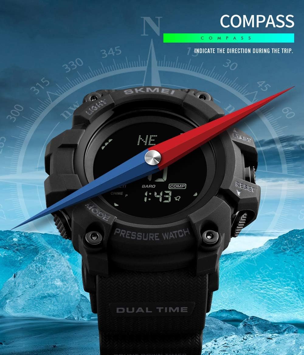 Men's Outdoor Sports Digital Watch with Pedometer Blue - Inside The Bars