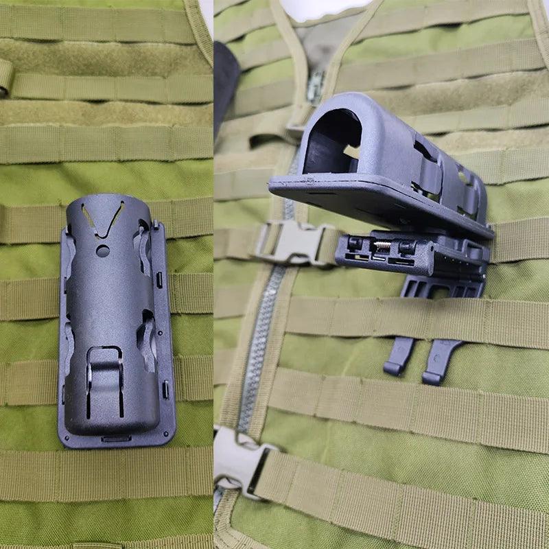 Molle Tactical Holster for Pepper Spray, Flashlight, and Baton - 360° Rotatable Self Defense Tool Holder - Inside The Bars