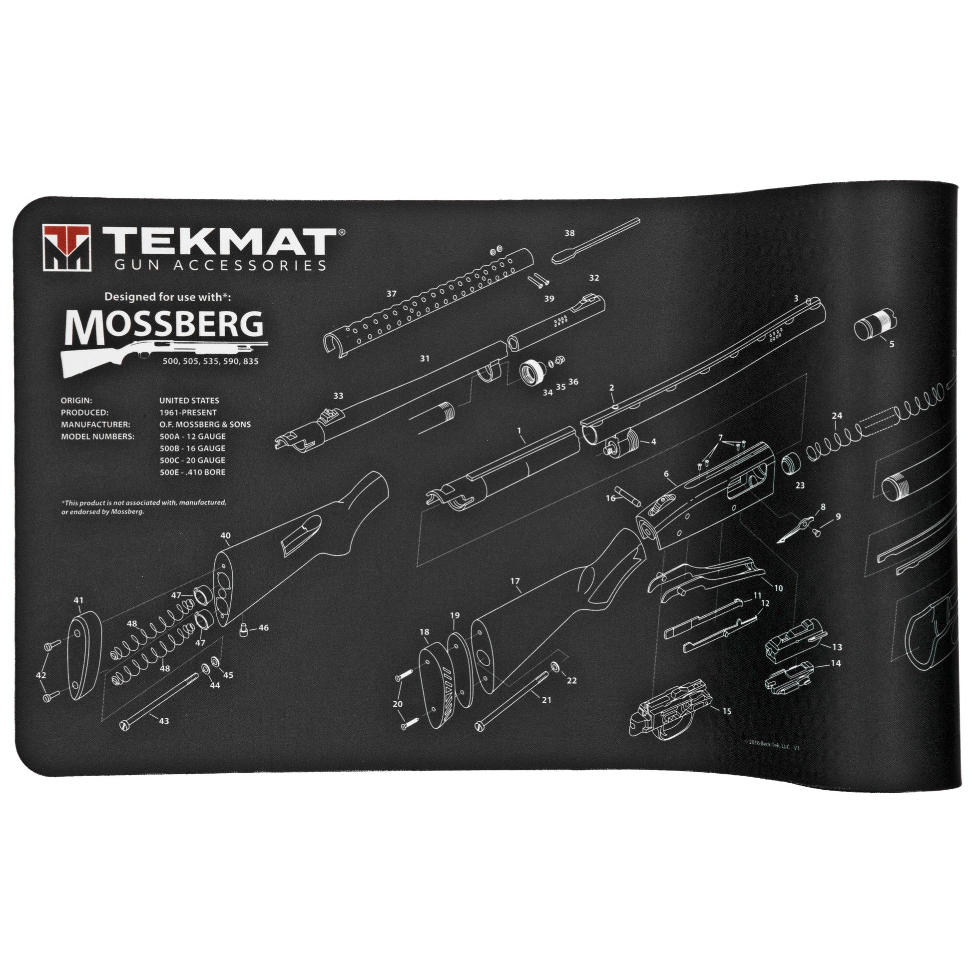 Mossberg Shotgun Cleaning Mat with Microfiber Towel - 12"x36" Black - Inside The Bars