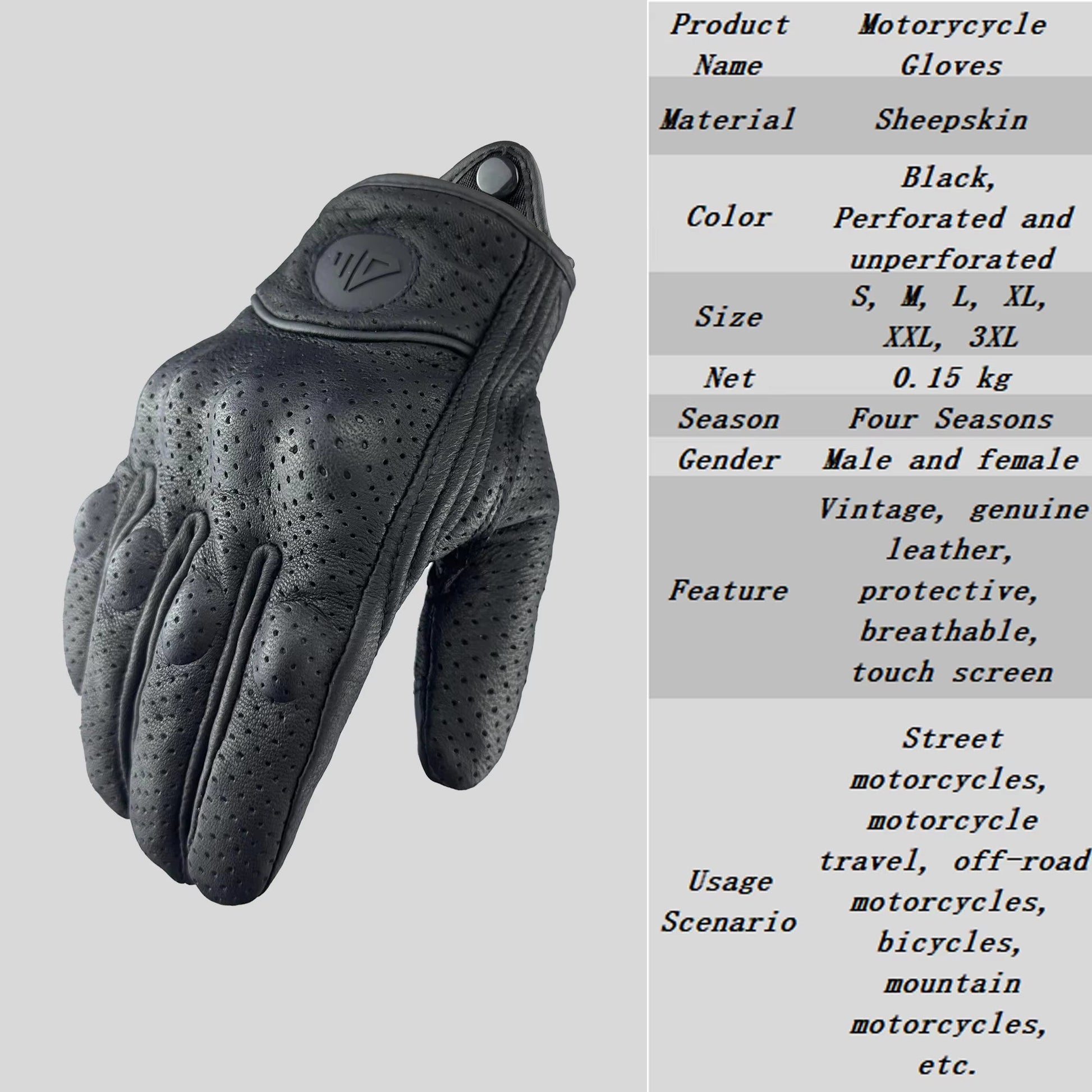 Motorcycle Gloves Men Women Moto Leather Cycling Winter Glove - Inside The Bars