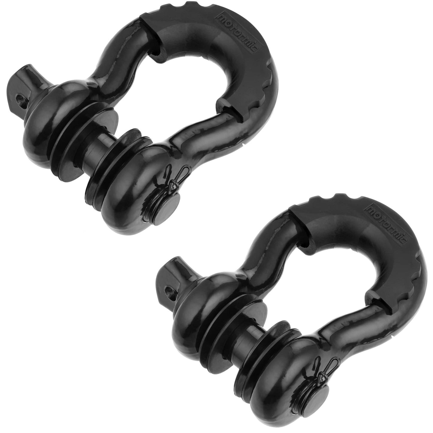 Motormic Unique D Ring Shackles 2 Pack Black Heavy Duty Towing - Inside The Bars