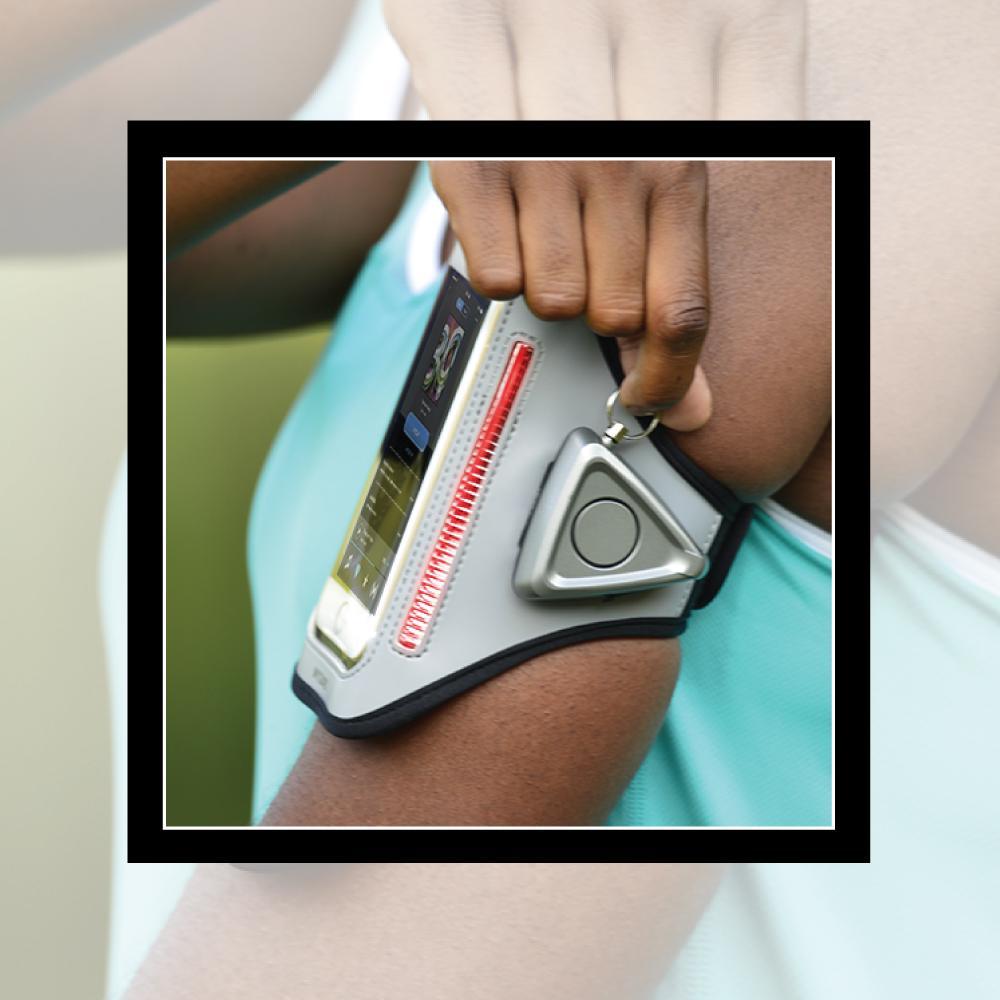 MYGUARD SPORT LED Armband & Safety Alarm w/Phone Holder - Inside The Bars