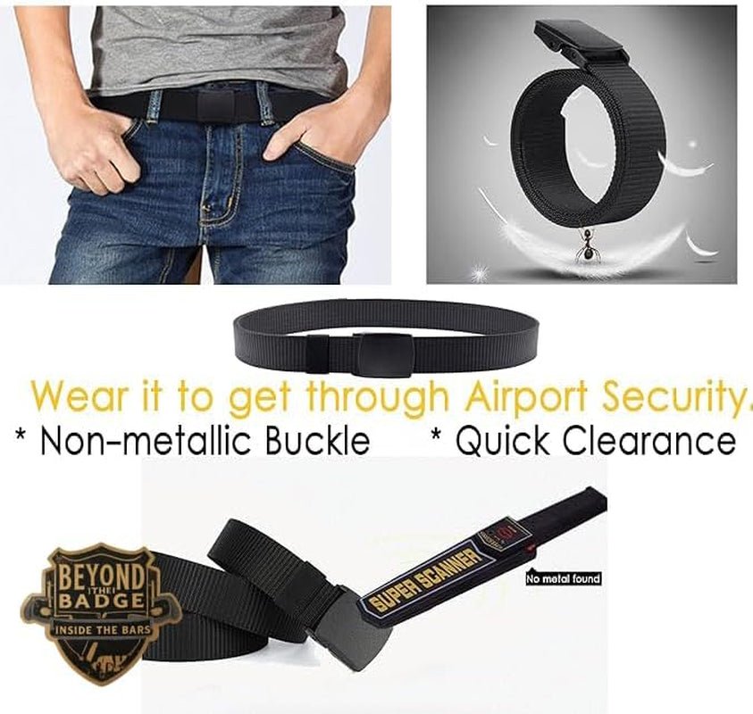 Nylon Tactical Military Men's Web Belts with Plastic Buckle 2 Pack - Inside The Bars