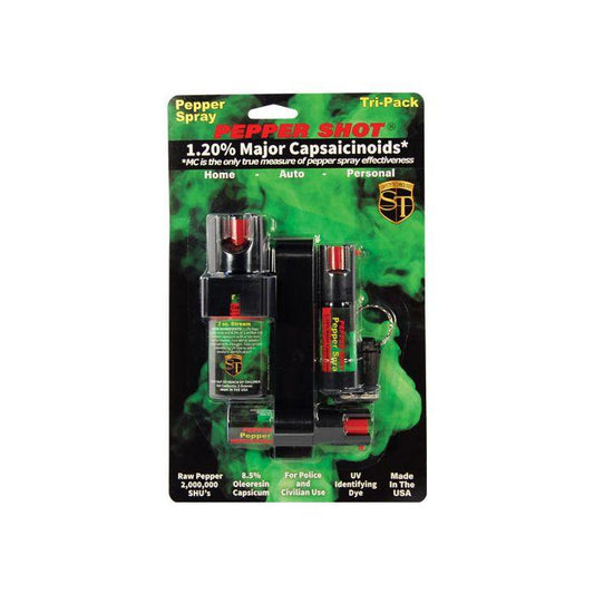 Pepper Shot 1.2% MC Tri - pack pepper spray - Inside The Bars