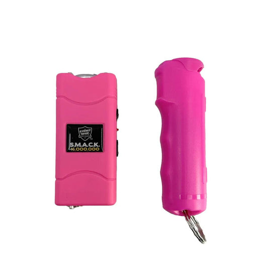 Pepper Spray and Stun Gun Self - Defense Keychain Set - Vibrant Pink - Inside The Bars