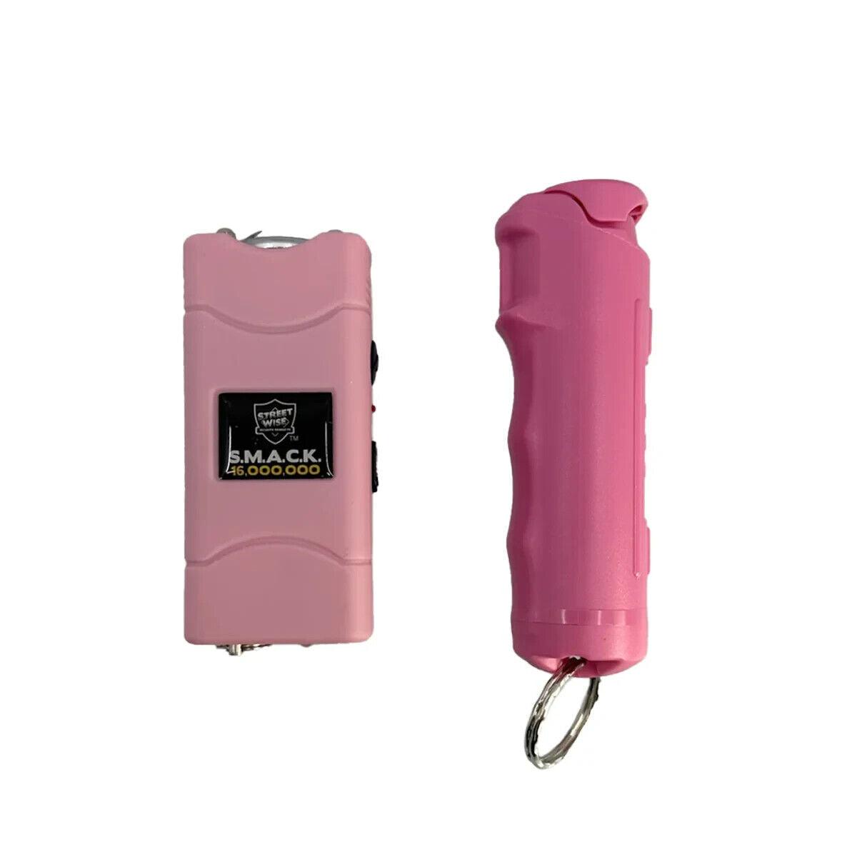 Pepper Spray and Stun Gun Self - Defense Keychain Set - Vibrant Pink - Inside The Bars