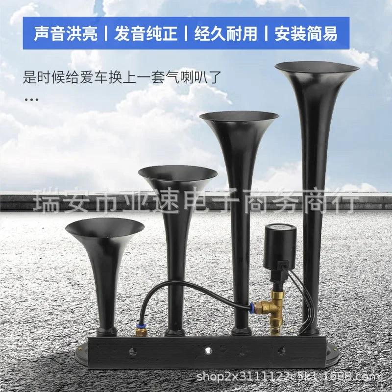 Pneumatic Truck Horn System with Four Tubes - Inside The Bars