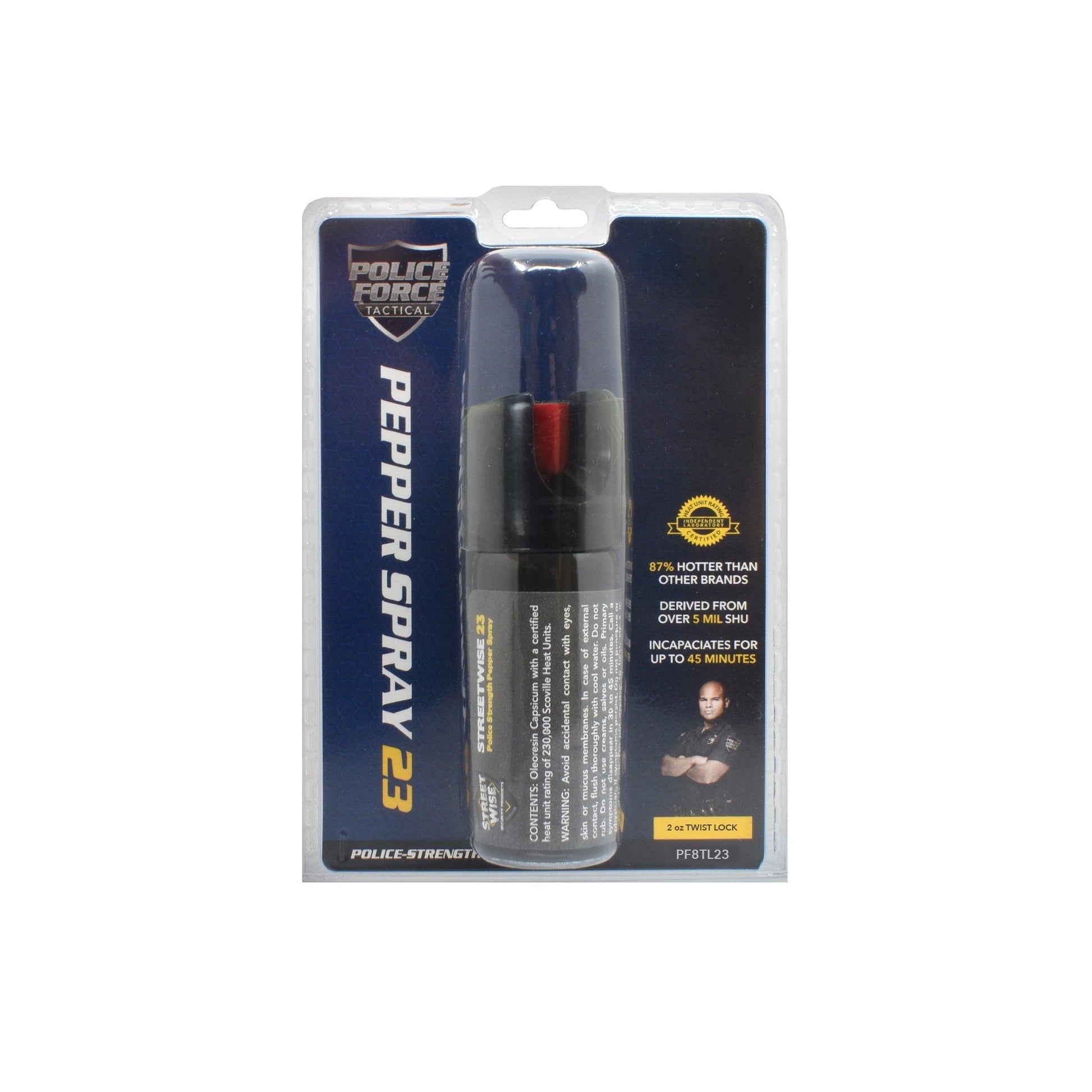 Police Force 23 Pepper Spray 2 oz Twist Lock - Inside The Bars