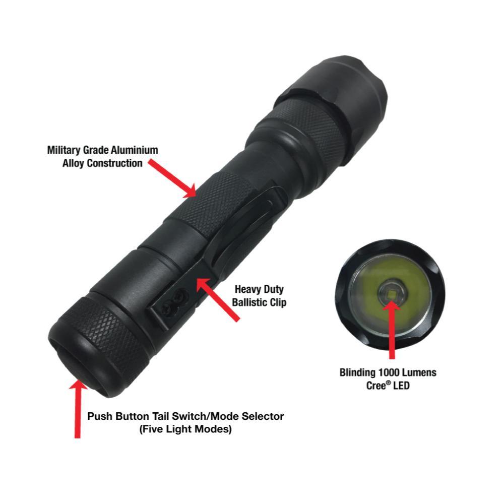 Police Force Tactical Ultra - Lite L2 LED Flashlight - Inside The Bars