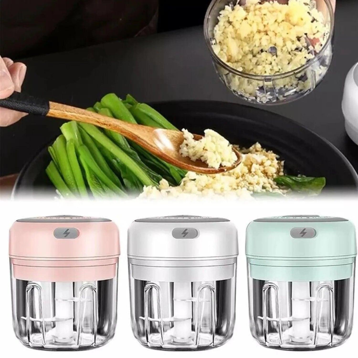 Portable Electric 300ML Mini Garlic & Vegetable Chopper Mincer Mixer - Inside The Bars