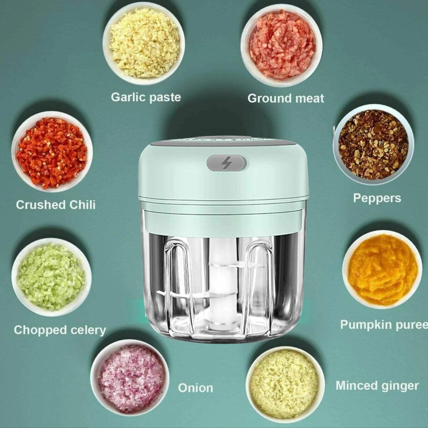 Portable Electric 300ML Mini Garlic & Vegetable Chopper Mincer Mixer - Inside The Bars