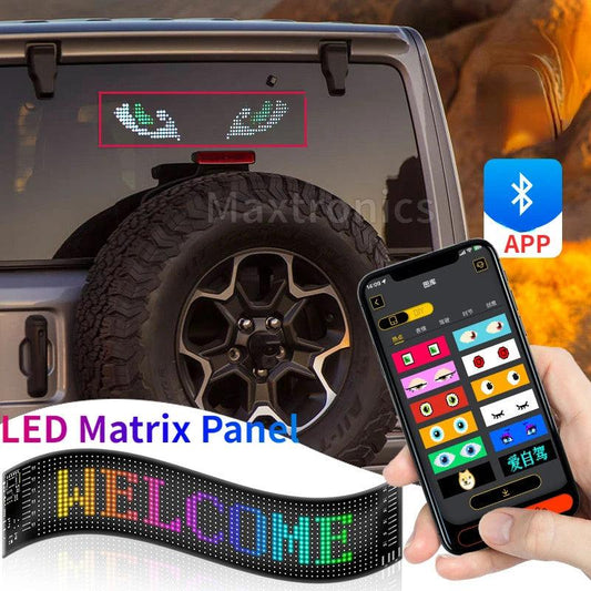 Programmable Scrolling LED Matrix Display Panel - Waterproof USB Car Sign for Animated Shop Advertisements - Inside The Bars