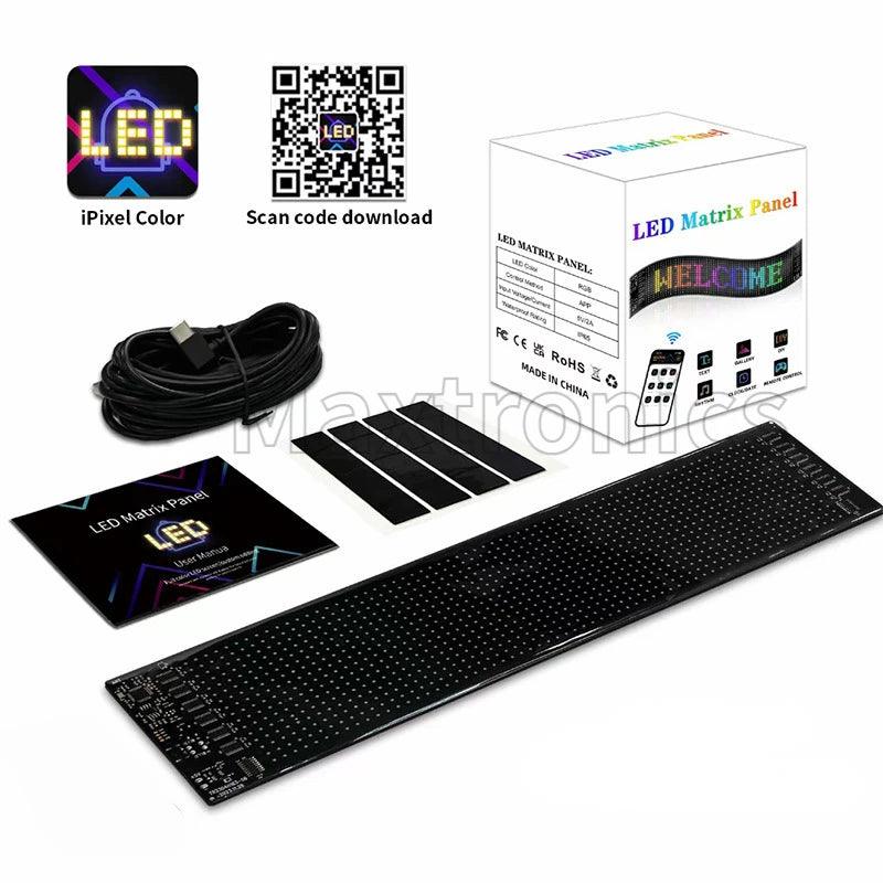 Programmable Scrolling LED Matrix Display Panel - Waterproof USB Car Sign for Animated Shop Advertisements - Inside The Bars