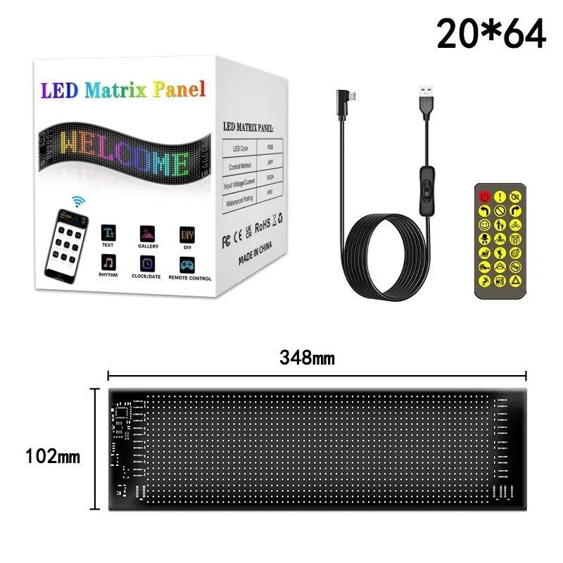 Programmable Scrolling LED Matrix Display Panel - Waterproof USB Car Sign for Animated Shop Advertisements - Inside The Bars