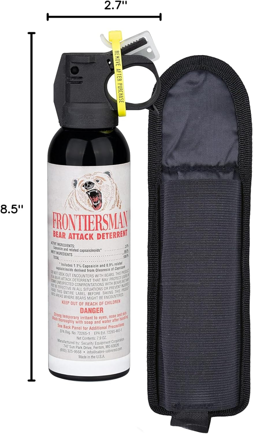 SABRE Frontiersman Bear Spray 7.9 Fl Oz Maximum Strength - Inside The Bars