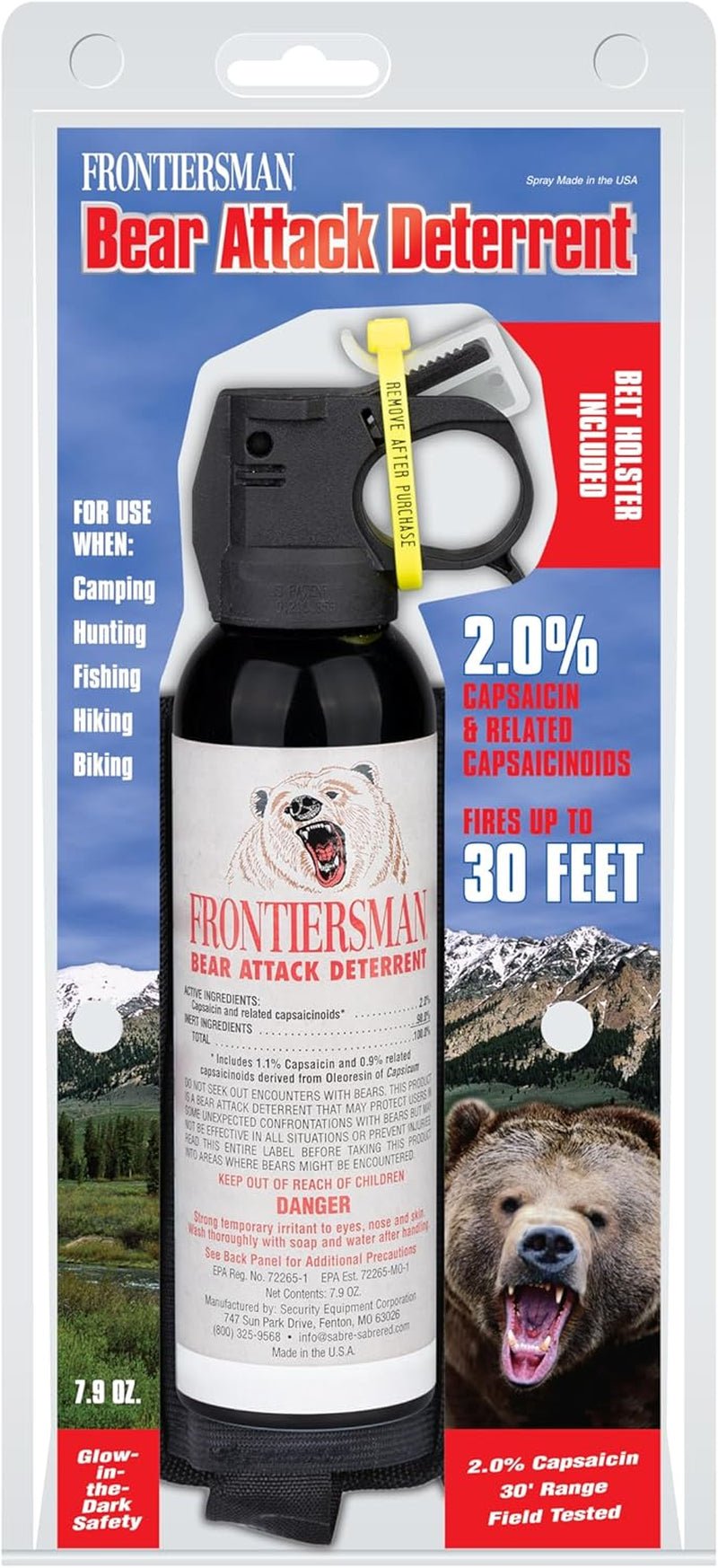 SABRE Frontiersman Bear Spray 7.9 Fl Oz Maximum Strength - Inside The Bars