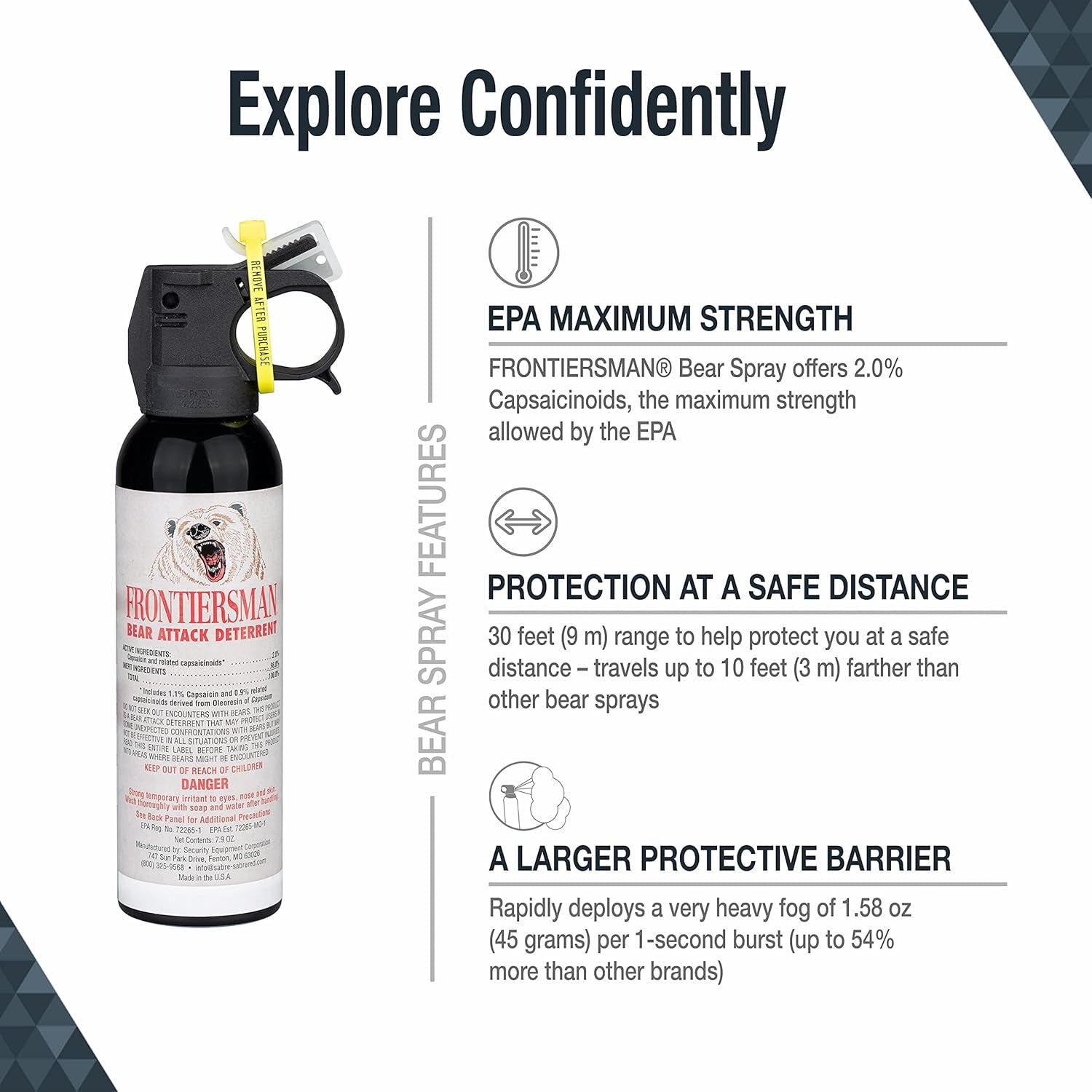 SABRE Frontiersman Bear Spray 7.9 Fl Oz Maximum Strength - Inside The Bars