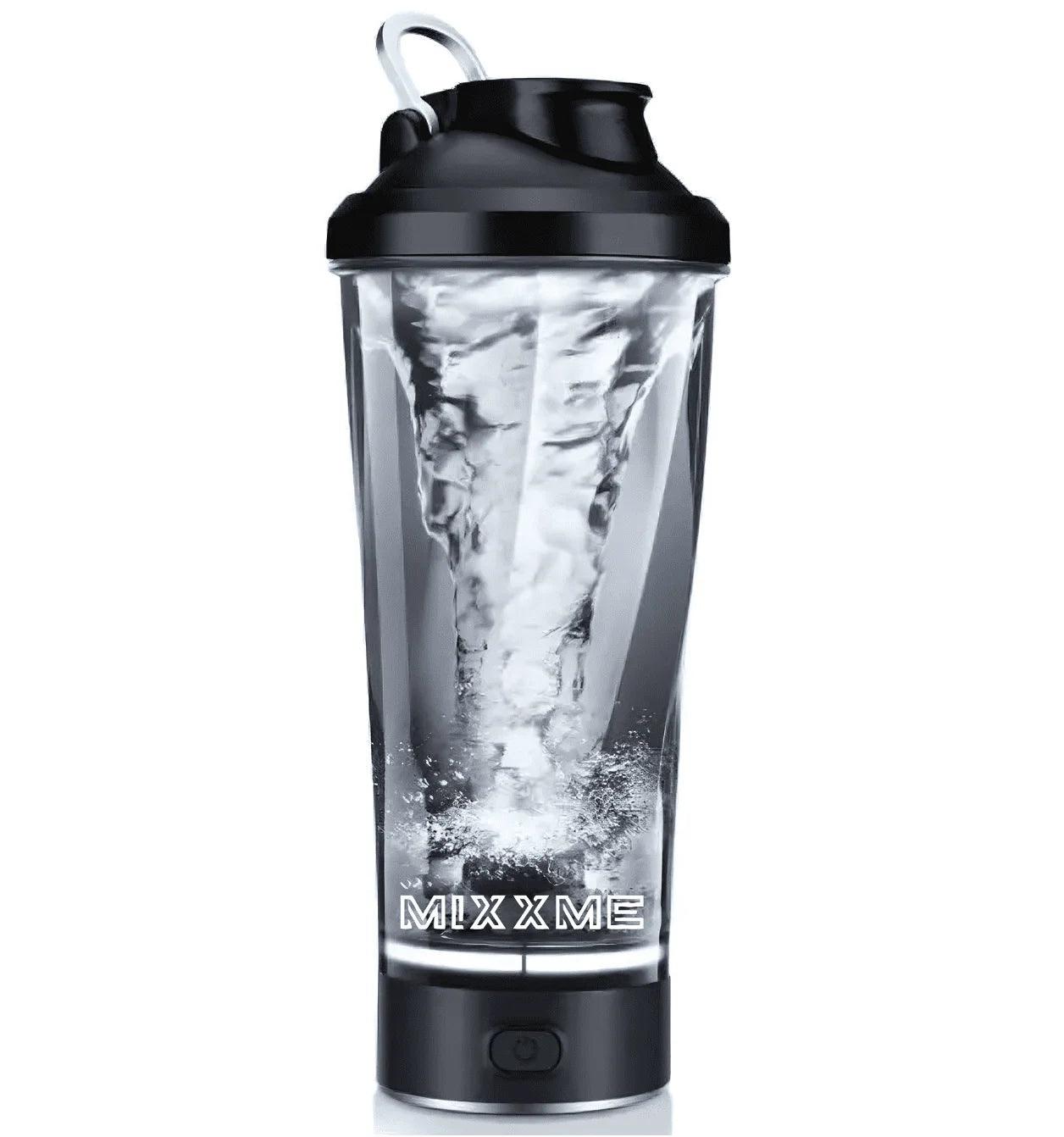 Sleek Black Electric Protein Shaker Bottle - 24 Oz Portable Mixer for Smooth Drinks - Inside The Bars