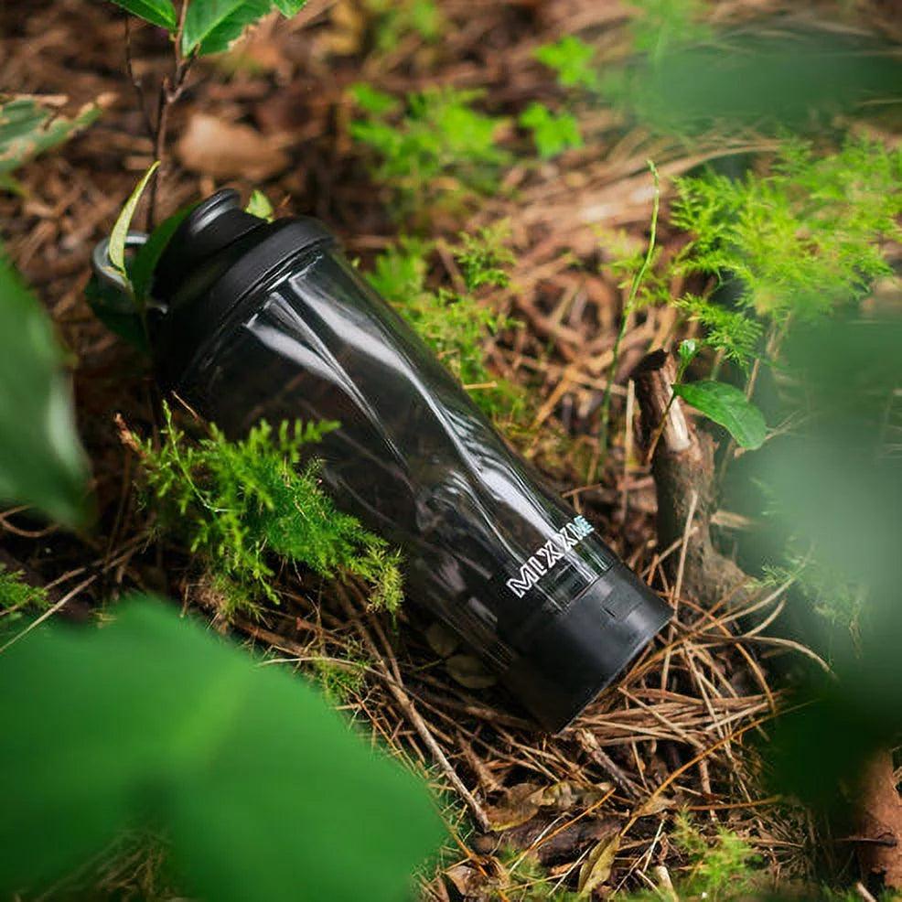 Sleek Black Electric Protein Shaker Bottle - 24 Oz Portable Mixer for Smooth Drinks - Inside The Bars