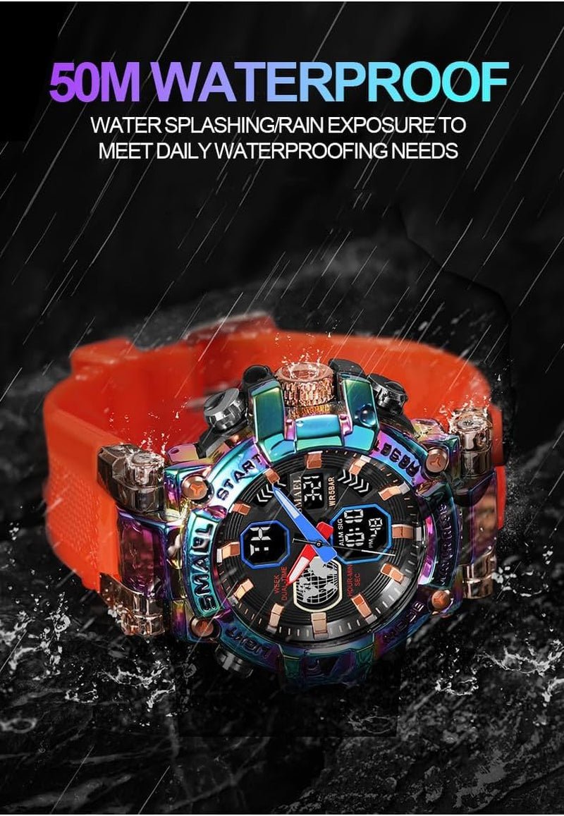 SMAEL Men's Waterproof Tactical LED Digital Watch Model 8027 - Inside The Bars