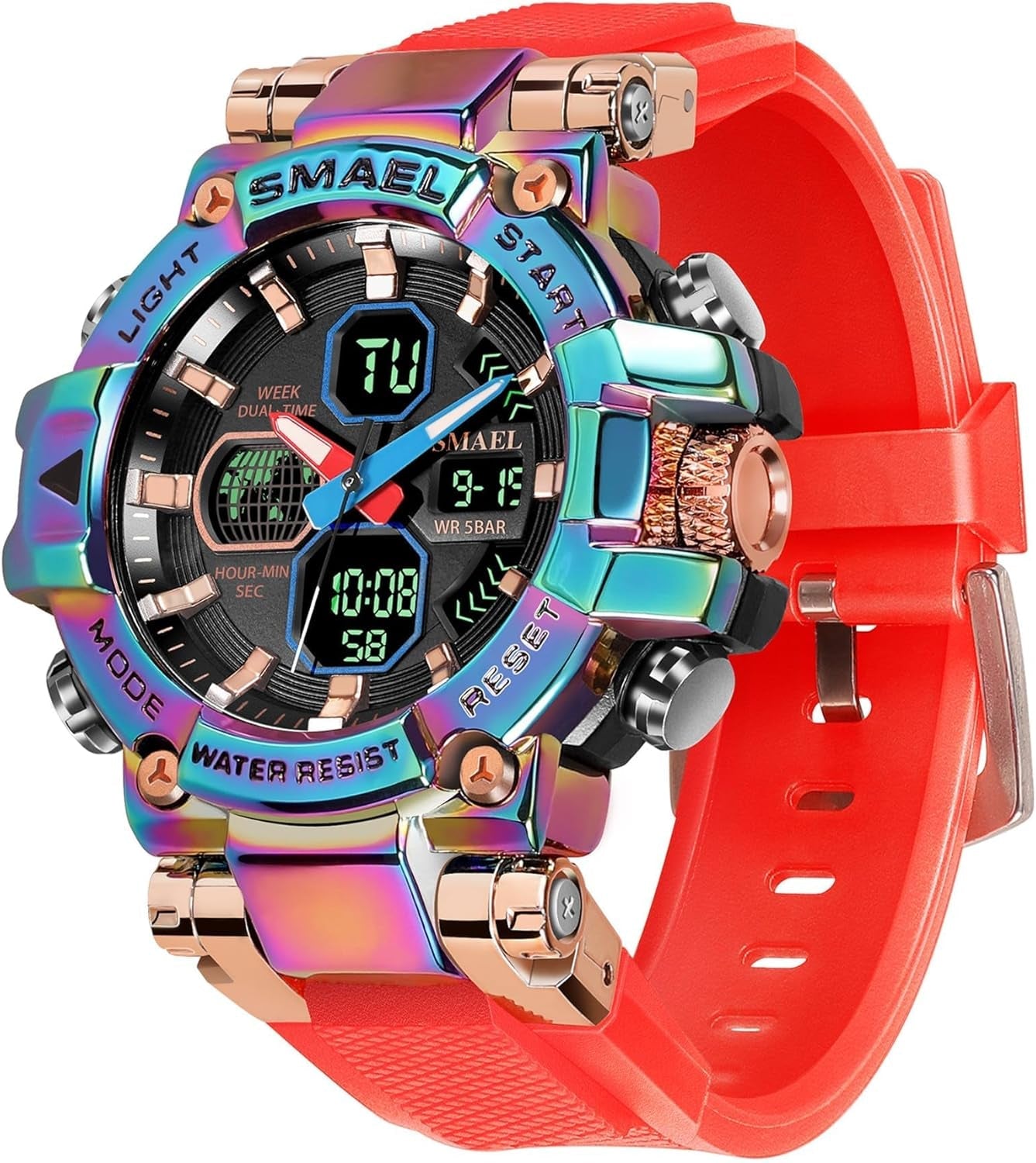 SMAEL Men's Waterproof Tactical LED Digital Watch Model 8027 - Inside The Bars