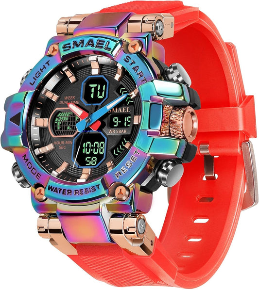 SMAEL Men's Waterproof Tactical LED Digital Watch Model 8027 - Inside The Bars