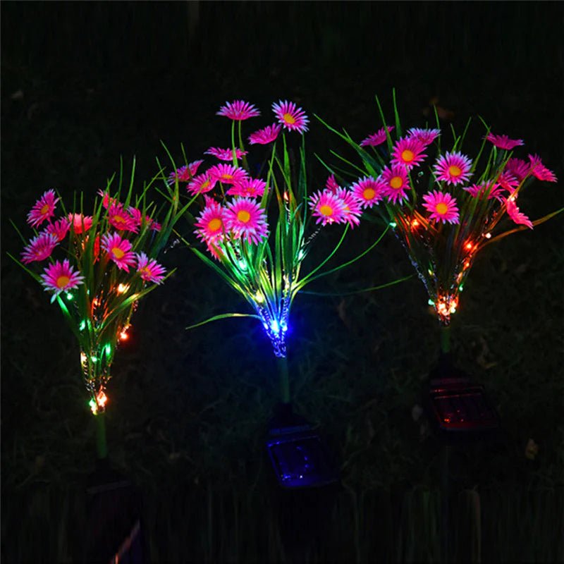 Solar Garden Lights LED Flower Stake Lamp Waterproof Decor - Inside The Bars