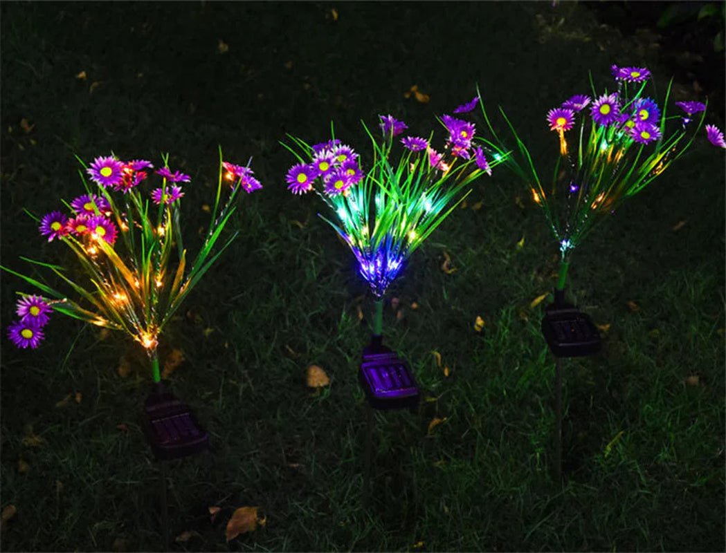 Solar Garden Lights LED Flower Stake Lamp Waterproof Decor - Inside The Bars